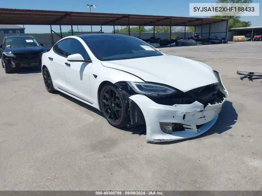 2017 Tesla Model S 100D/60D/75D/90D/P100D VIN: 5YJSA1E2XHF188433 Lot: 40300789