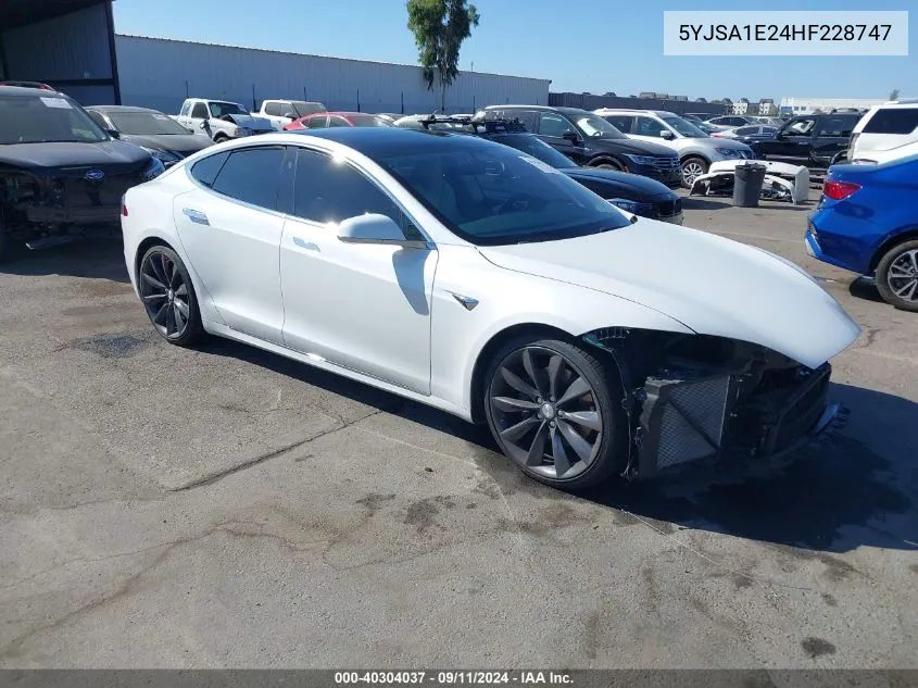 2017 Tesla Model S VIN: 5YJSA1E24HF228747 Lot: 40304037