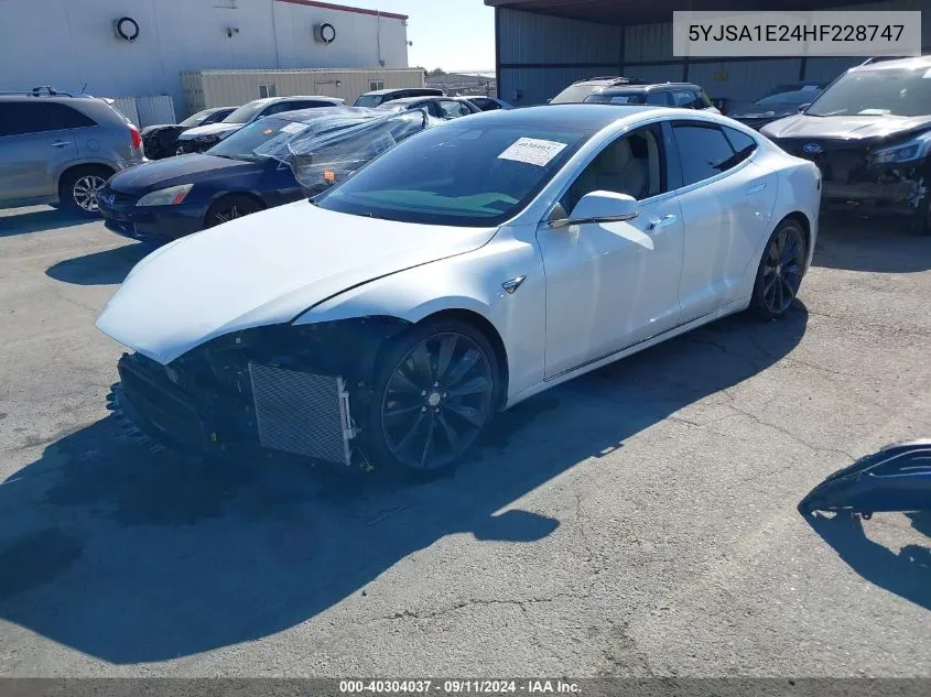 2017 Tesla Model S VIN: 5YJSA1E24HF228747 Lot: 40304037