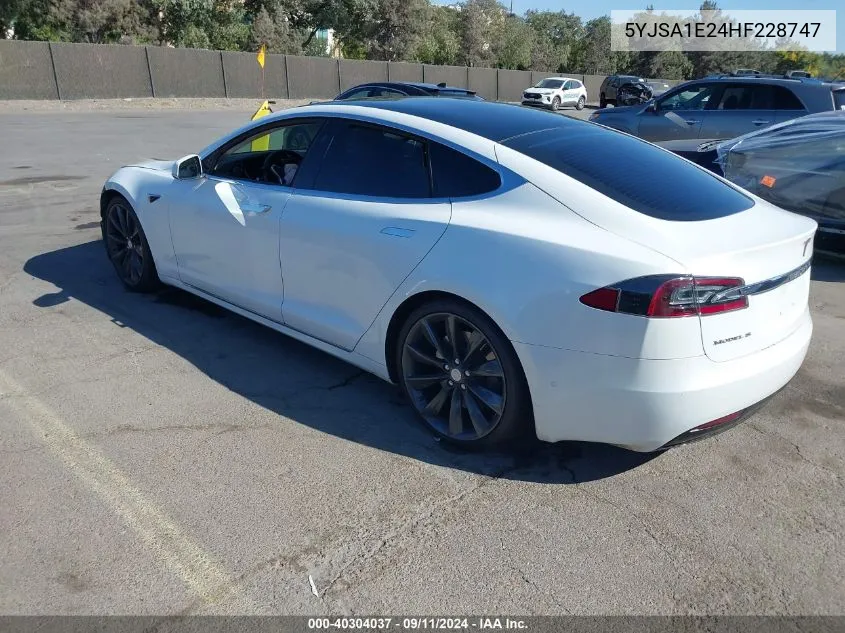 2017 Tesla Model S VIN: 5YJSA1E24HF228747 Lot: 40304037