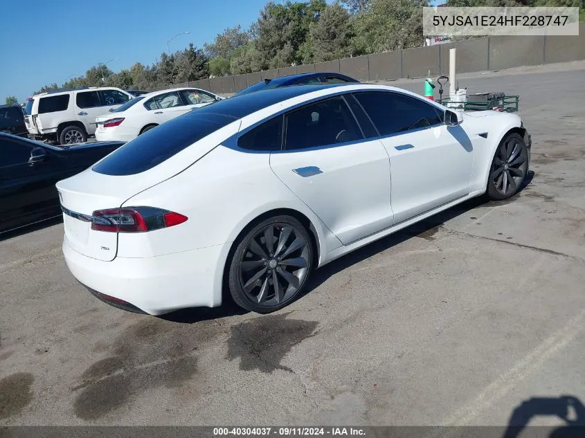 2017 Tesla Model S VIN: 5YJSA1E24HF228747 Lot: 40304037