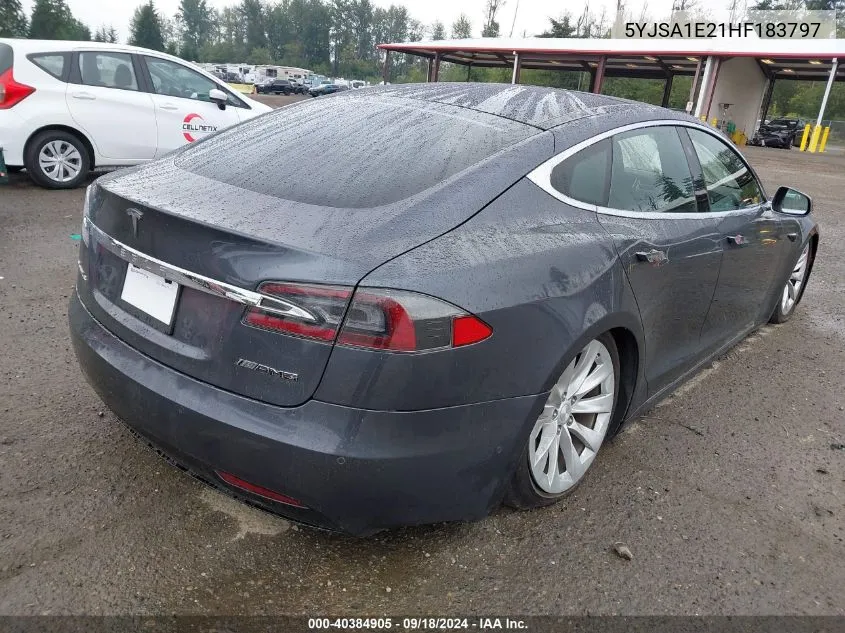 2017 Tesla Model S 100D/60D/75D/90D/P100D VIN: 5YJSA1E21HF183797 Lot: 40384905