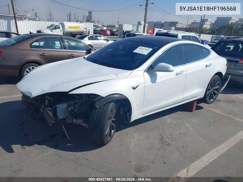 2017 Tesla Model S VIN: 5YJSA1E18HF196568 Lot: 40427961