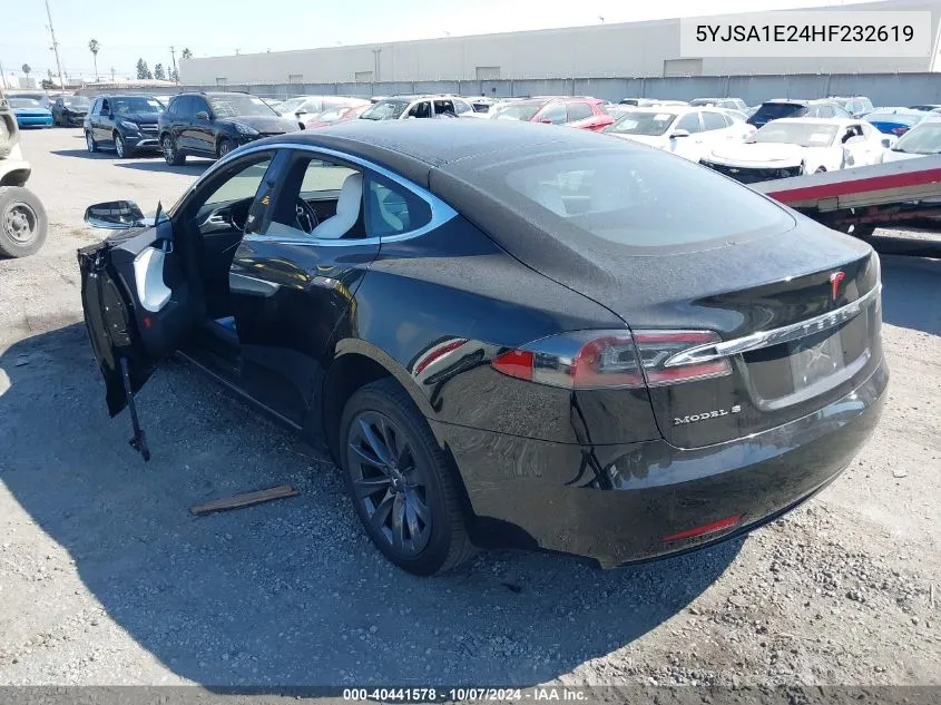 2017 Tesla Model S VIN: 5YJSA1E24HF232619 Lot: 40441578