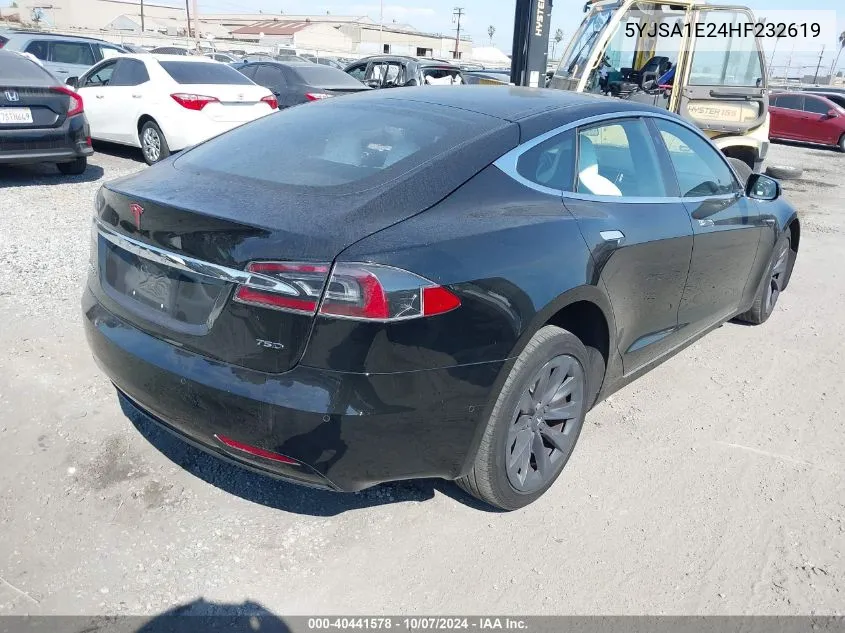 2017 Tesla Model S VIN: 5YJSA1E24HF232619 Lot: 40441578