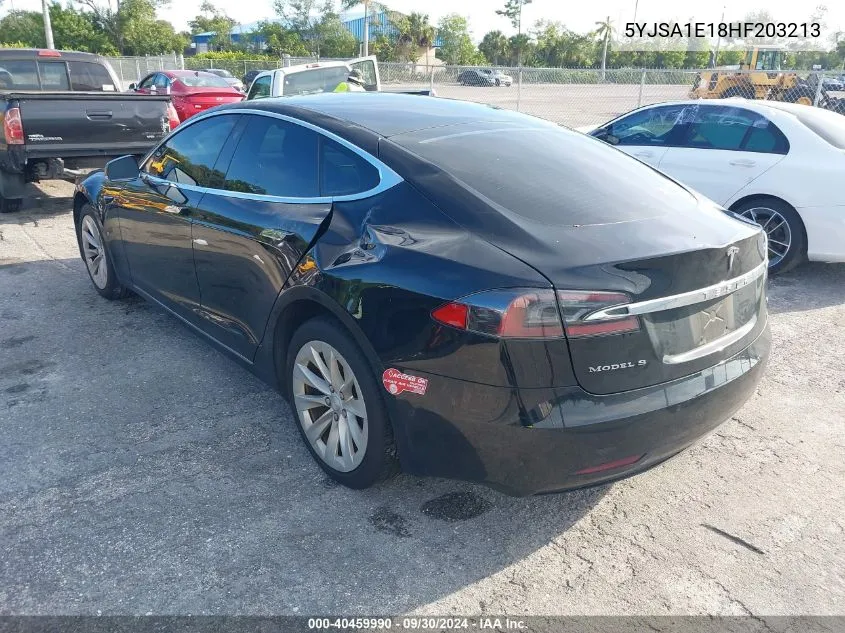 2017 Tesla Model S VIN: 5YJSA1E18HF203213 Lot: 40459990