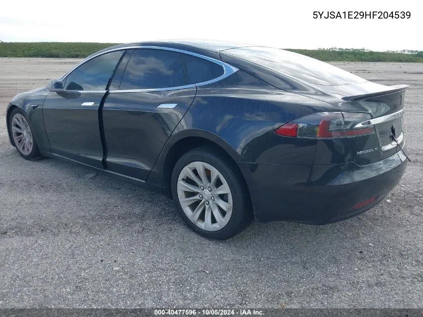 2017 Tesla Model S VIN: 5YJSA1E29HF204539 Lot: 40477596