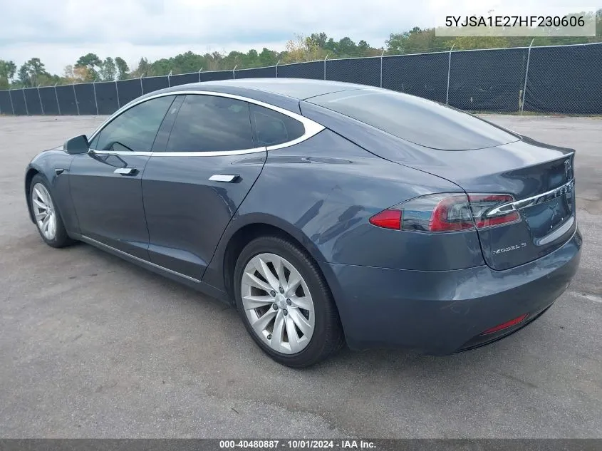 2017 Tesla Model S 100D/60D/75D/90D/P100D VIN: 5YJSA1E27HF230606 Lot: 40480887