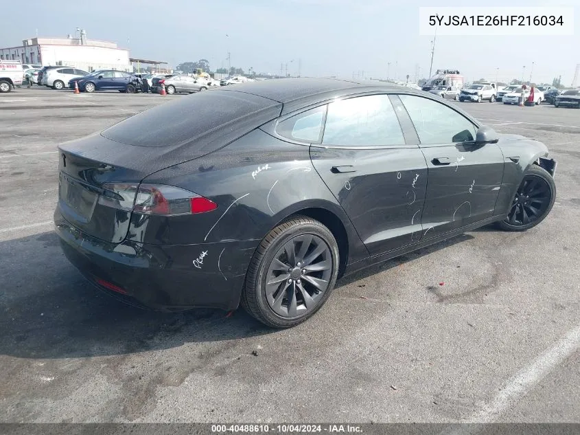 2017 Tesla Model S 100D/60D/75D/90D/P100D VIN: 5YJSA1E26HF216034 Lot: 40488610