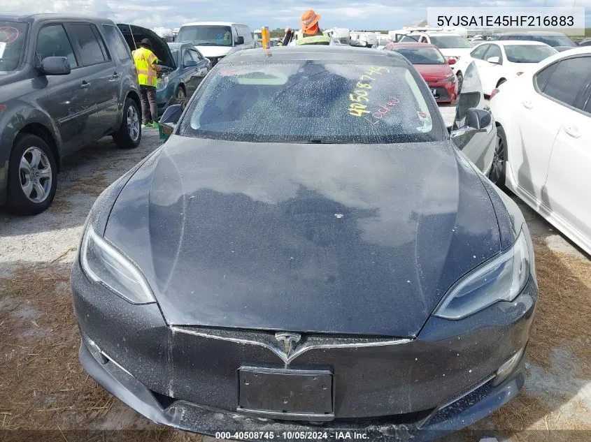 2017 Tesla Model S VIN: 5YJSA1E45HF216883 Lot: 40508745