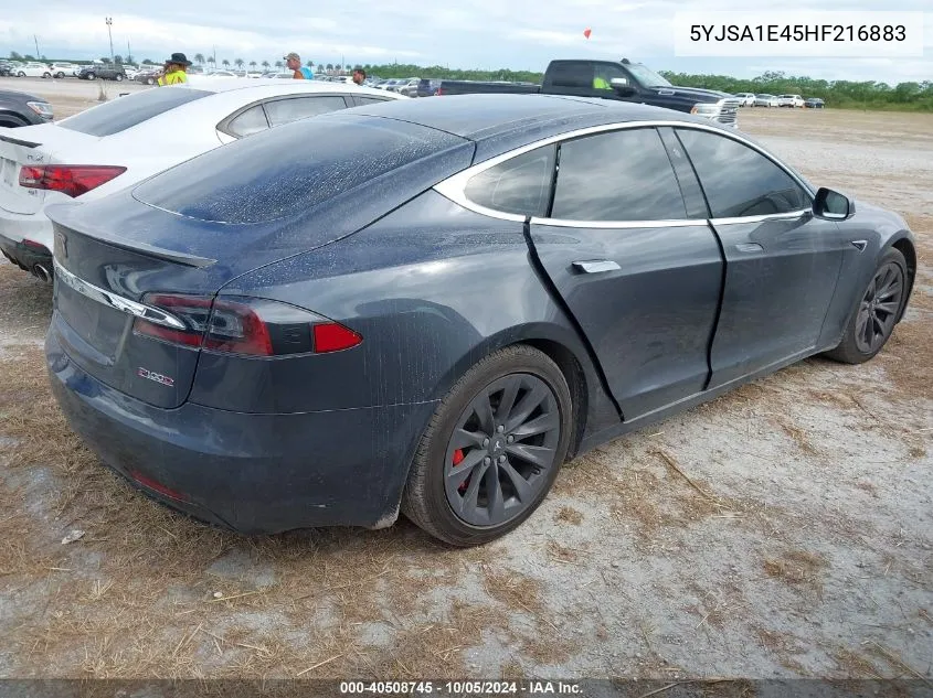 2017 Tesla Model S VIN: 5YJSA1E45HF216883 Lot: 40508745