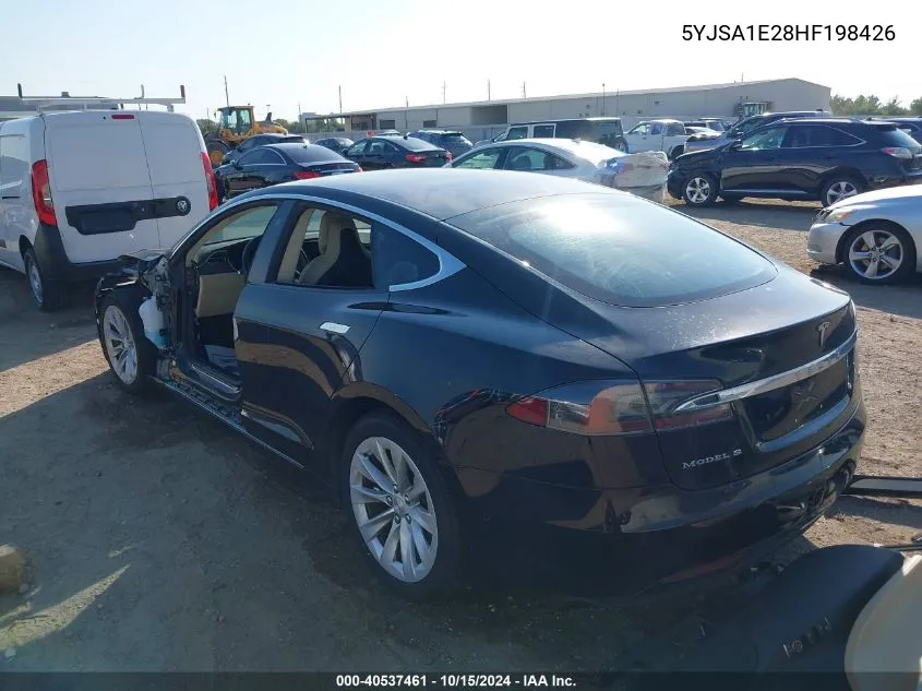 2017 Tesla Model S 100D/60D/75D/90D/P100D VIN: 5YJSA1E28HF198426 Lot: 40537461