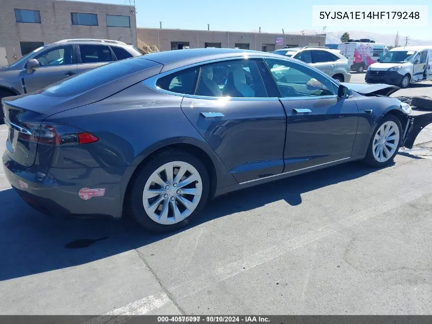 2017 Tesla Model S 60/75 VIN: 5YJSA1E14HF179248 Lot: 40575097