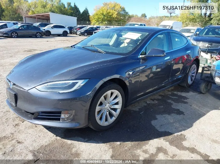 2017 Tesla Model S 100D/60D/75D/90D/P100D VIN: 5YJSA1E26HF197310 Lot: 40609453