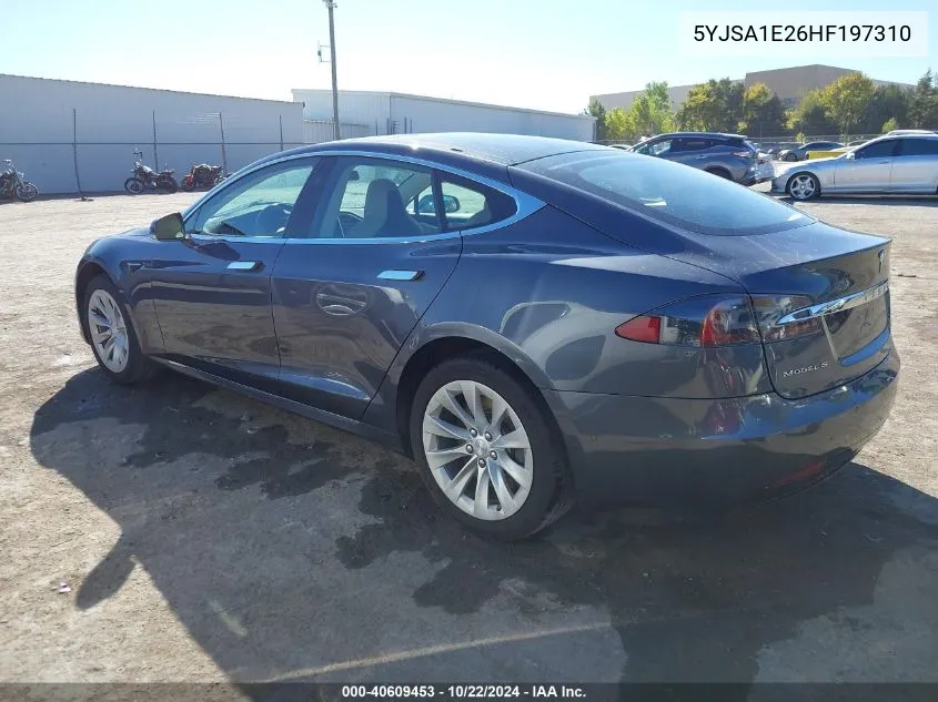 2017 Tesla Model S 100D/60D/75D/90D/P100D VIN: 5YJSA1E26HF197310 Lot: 40609453