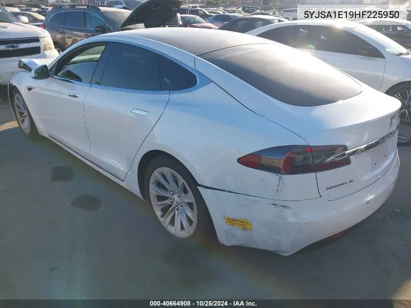 2017 Tesla Model S 60/75 VIN: 5YJSA1E19HF225950 Lot: 40664908