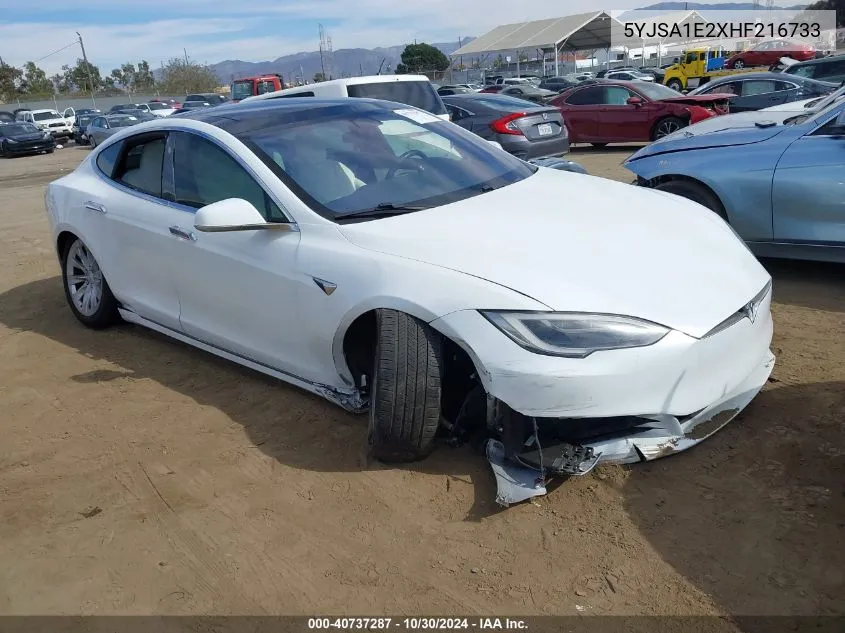 2017 Tesla Model S 100D/60D/75D/90D/P100D VIN: 5YJSA1E2XHF216733 Lot: 40737287