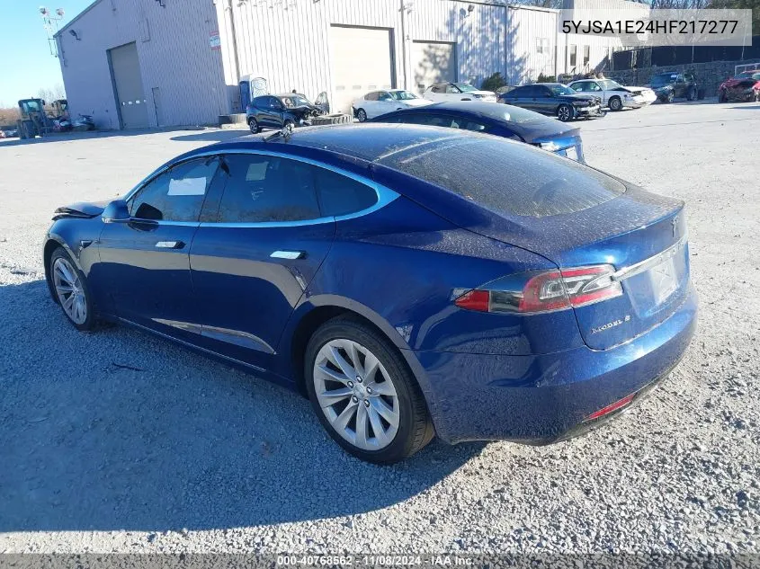 2017 Tesla Model S 100D/60D/75D/90D/P100D VIN: 5YJSA1E24HF217277 Lot: 40768562