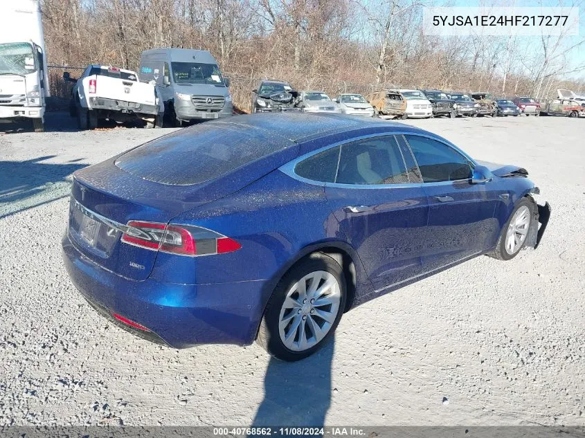 2017 Tesla Model S 100D/60D/75D/90D/P100D VIN: 5YJSA1E24HF217277 Lot: 40768562