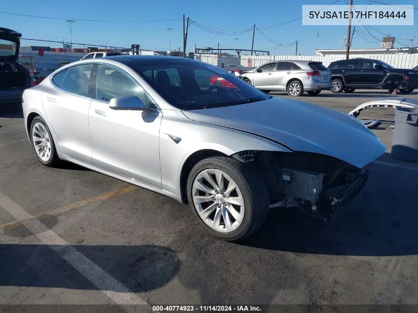 2017 Tesla Model S 60/75 VIN: 5YJSA1E17HF184444 Lot: 40774923