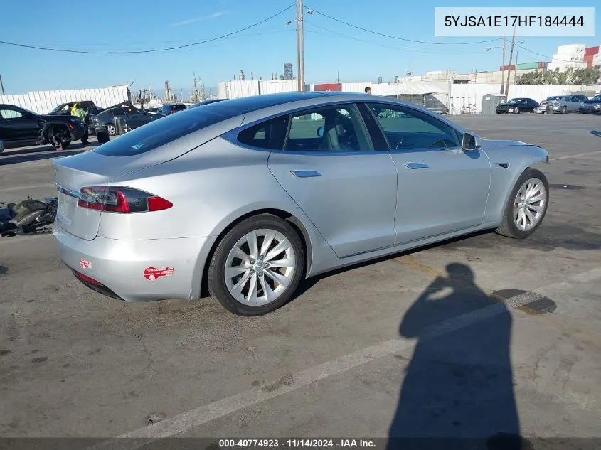 2017 Tesla Model S 60/75 VIN: 5YJSA1E17HF184444 Lot: 40774923