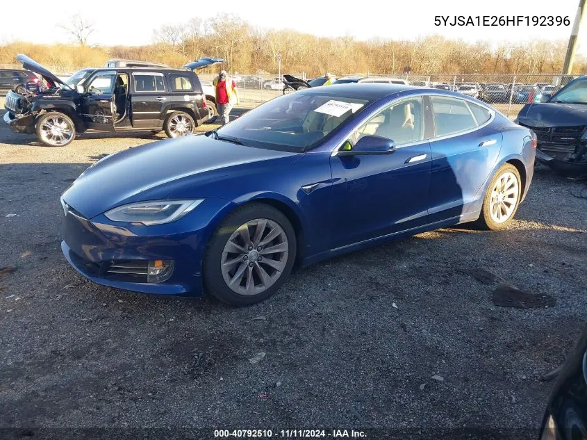 2017 Tesla Model S 100D/60D/75D/90D/P100D VIN: 5YJSA1E26HF192396 Lot: 40792510