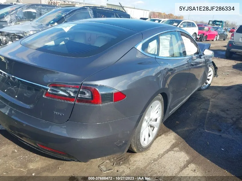 2018 Tesla Model S 75D/P100D/100D VIN: 5YJSA1E28JF286334 Lot: 37688472