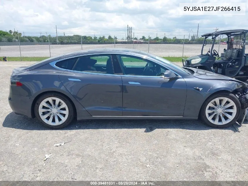 2018 Tesla Model S 100D/75D/P100D VIN: 5YJSA1E27JF266415 Lot: 39481031