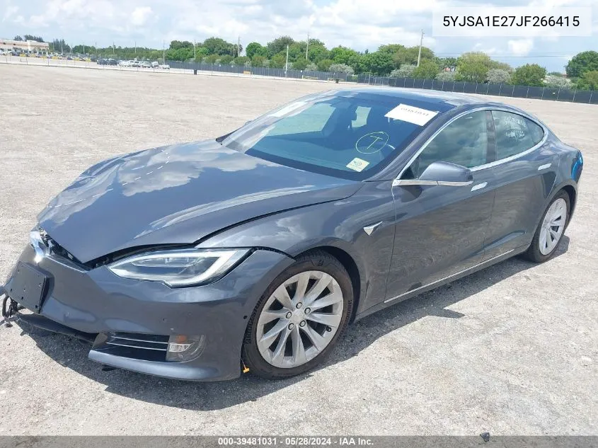 2018 Tesla Model S 100D/75D/P100D VIN: 5YJSA1E27JF266415 Lot: 39481031