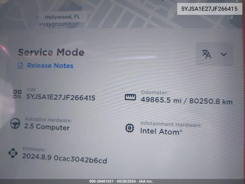 5YJSA1E27JF266415 2018 Tesla Model S 100D/75D/P100D