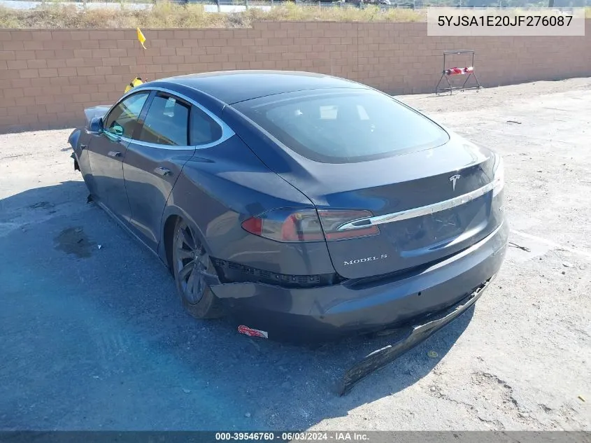 2018 Tesla Model S VIN: 5YJSA1E20JF276087 Lot: 39546760