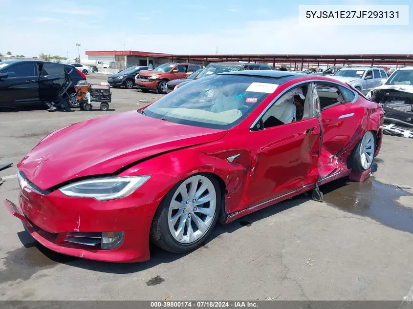 2018 Tesla Model S 100D/75D/P100D VIN: 5YJSA1E27JF293131 Lot: 39800174