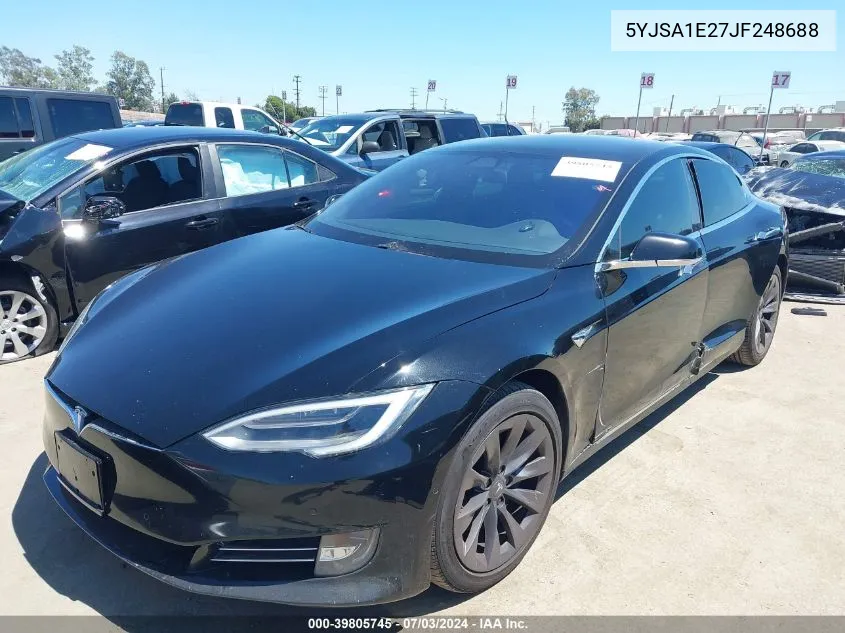 2018 Tesla Model S 100D/75D/P100D VIN: 5YJSA1E27JF248688 Lot: 39805745