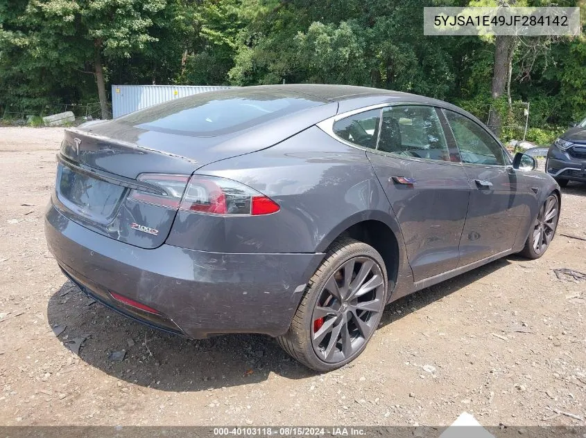 2018 Tesla Model S 100D/75D/P100D VIN: 5YJSA1E49JF284142 Lot: 40103118