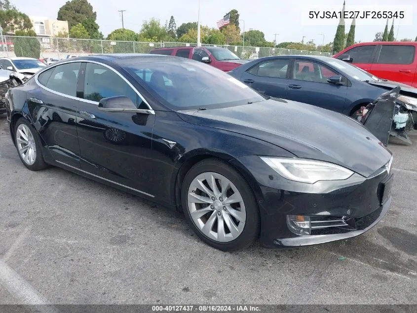 2018 Tesla Model S 100D/75D/P100D VIN: 5YJSA1E27JF265345 Lot: 40127437