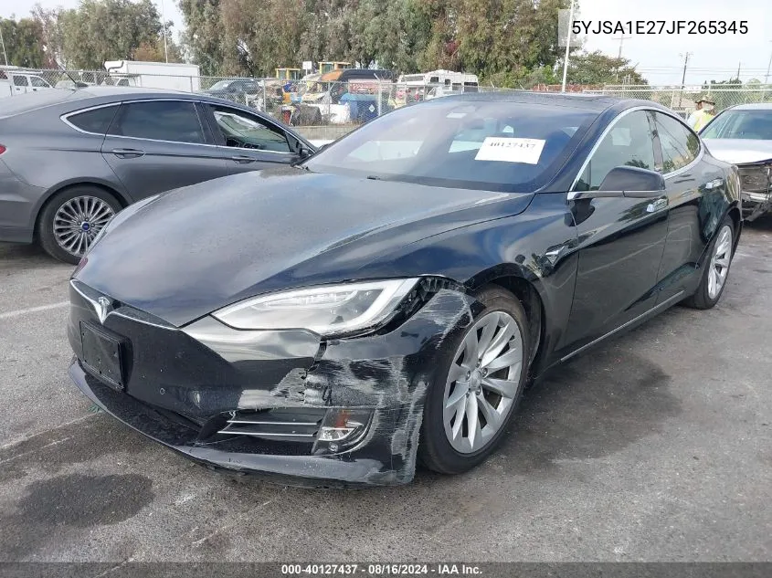 2018 Tesla Model S 100D/75D/P100D VIN: 5YJSA1E27JF265345 Lot: 40127437