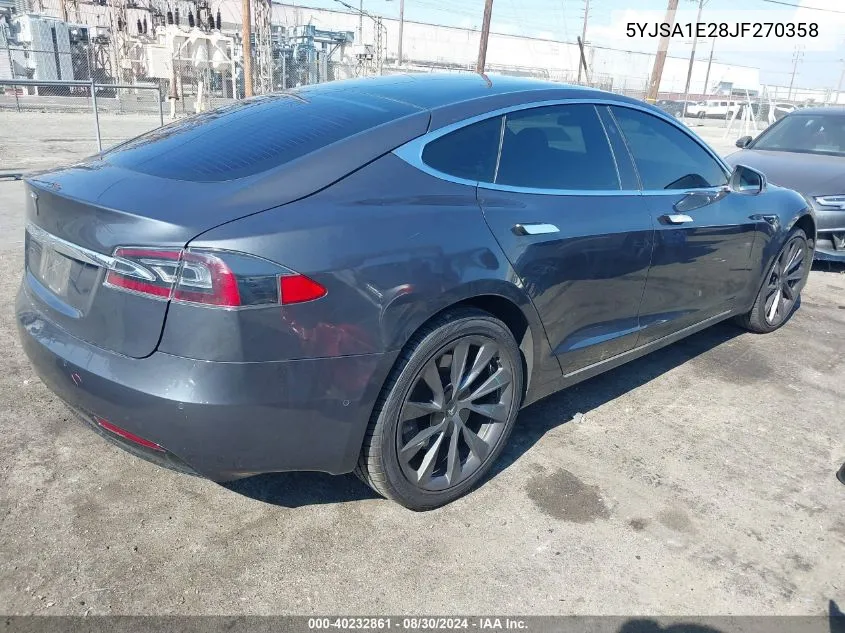 2018 Tesla Model S 100D/75D/P100D VIN: 5YJSA1E28JF270358 Lot: 40232861