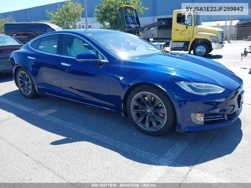 2018 Tesla Model S 100D/75D/P100D VIN: 5YJSA1E22JF259842 Lot: 40271839