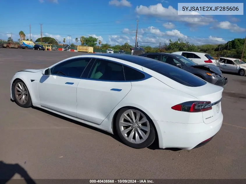 2018 Tesla Model S VIN: 5YJSA1E2XJF285606 Lot: 40438568