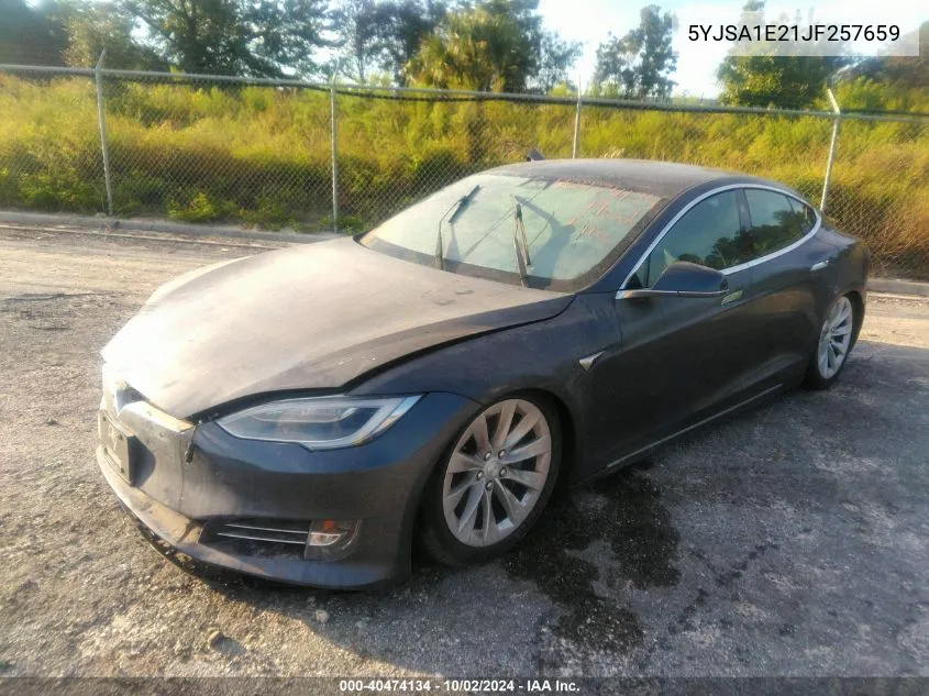 2018 Tesla Model S 100D/75D/P100D VIN: 5YJSA1E21JF257659 Lot: 40474134