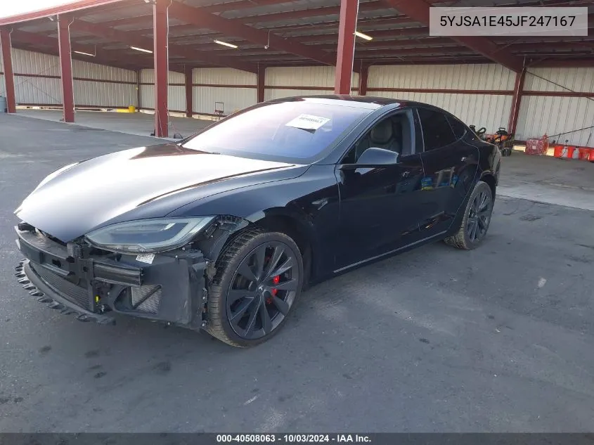 2018 Tesla Model S 100D/75D/P100D VIN: 5YJSA1E45JF247167 Lot: 40508063