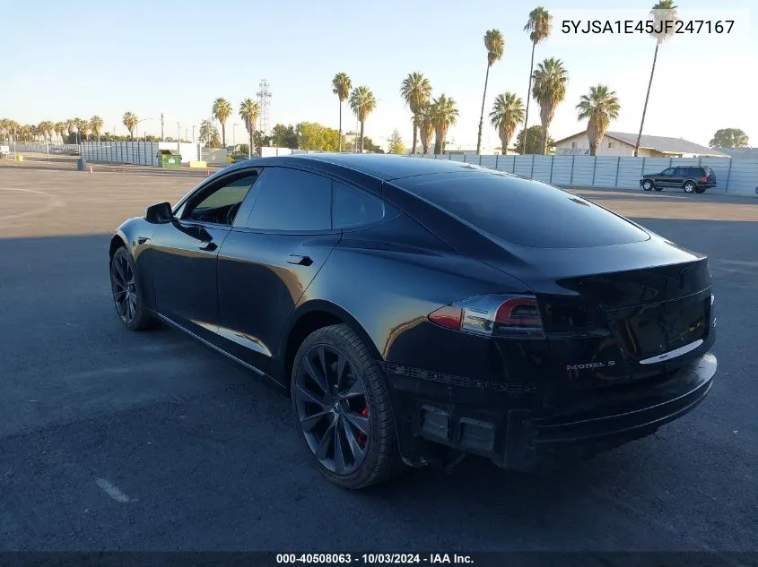 2018 Tesla Model S 100D/75D/P100D VIN: 5YJSA1E45JF247167 Lot: 40508063