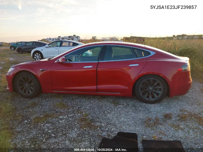 2018 Tesla Model S VIN: 5YJSA1E23JF239857 Lot: 40512030