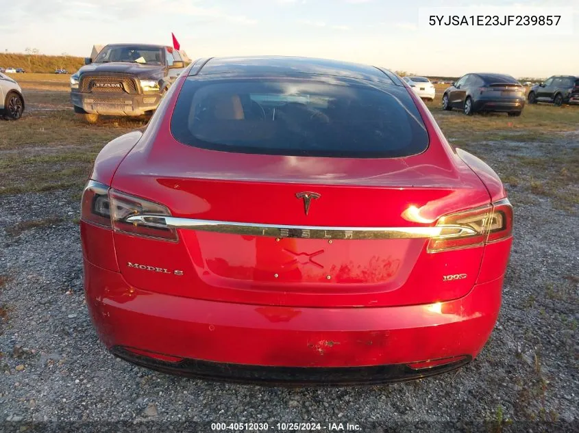 2018 Tesla Model S VIN: 5YJSA1E23JF239857 Lot: 40512030