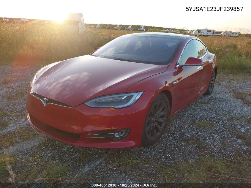 2018 Tesla Model S VIN: 5YJSA1E23JF239857 Lot: 40512030