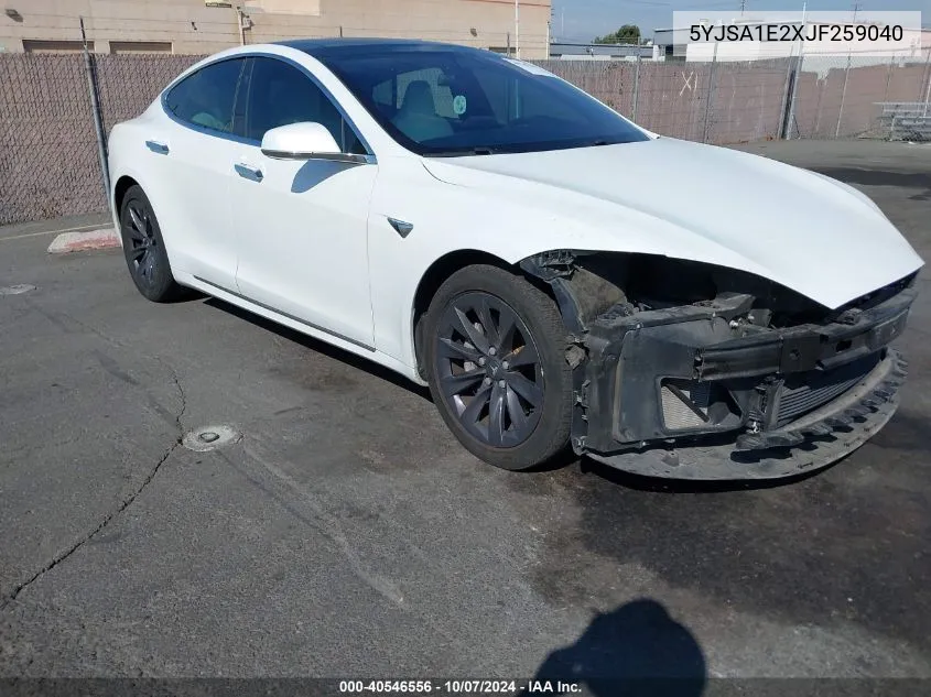 2018 Tesla Model S 100D/75D/P100D VIN: 5YJSA1E2XJF259040 Lot: 40546556