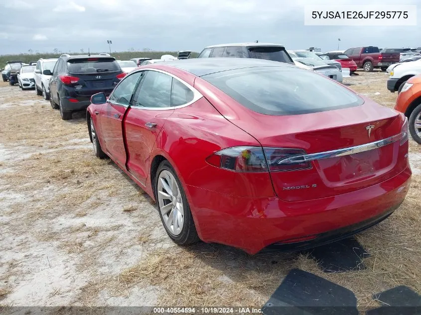 2018 Tesla Model S 100D/75D/P100D VIN: 5YJSA1E26JF295775 Lot: 40554594