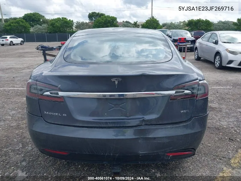 2018 Tesla Model S 100D/75D/P100D VIN: 5YJSA1E23JF269716 Lot: 40561074