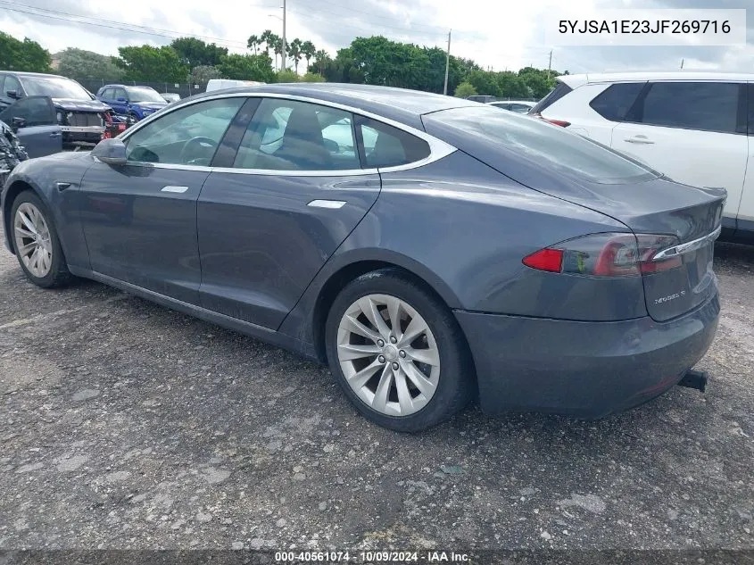 2018 Tesla Model S 100D/75D/P100D VIN: 5YJSA1E23JF269716 Lot: 40561074