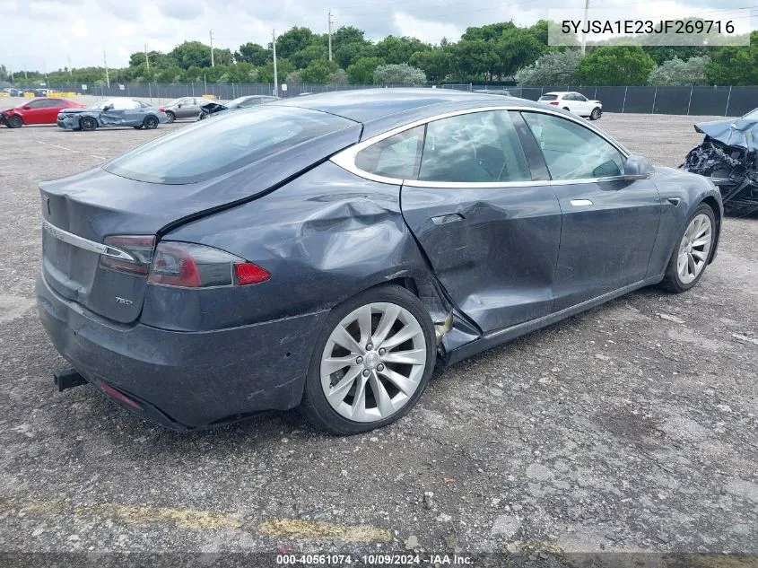 2018 Tesla Model S 100D/75D/P100D VIN: 5YJSA1E23JF269716 Lot: 40561074